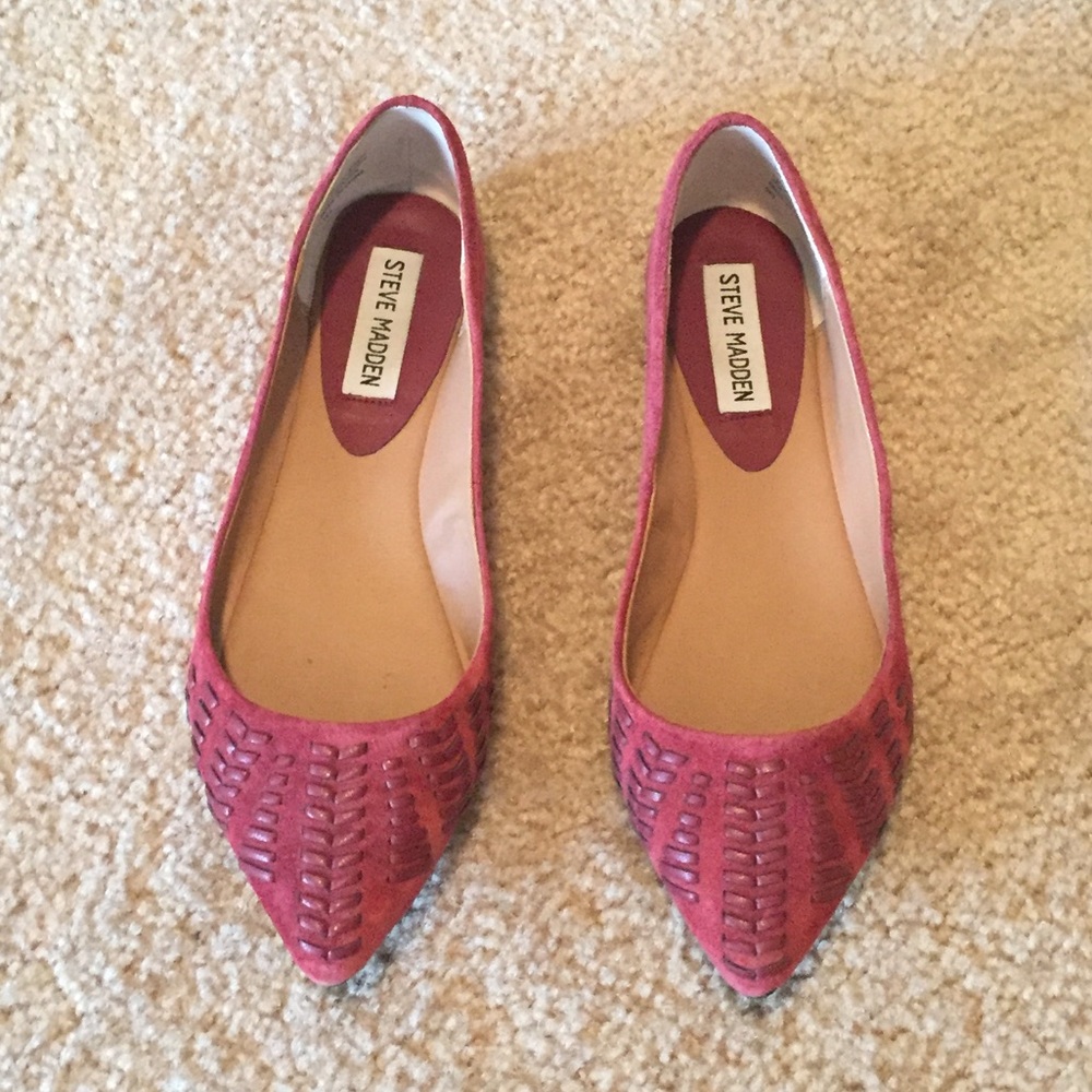 Burgundy flats